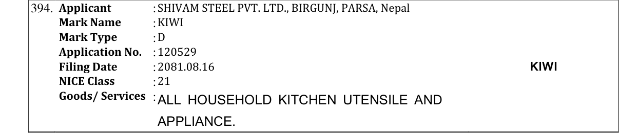 Original bulletin entry for KIWI