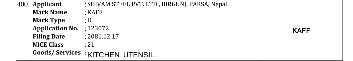 Original bulletin entry for KAFF