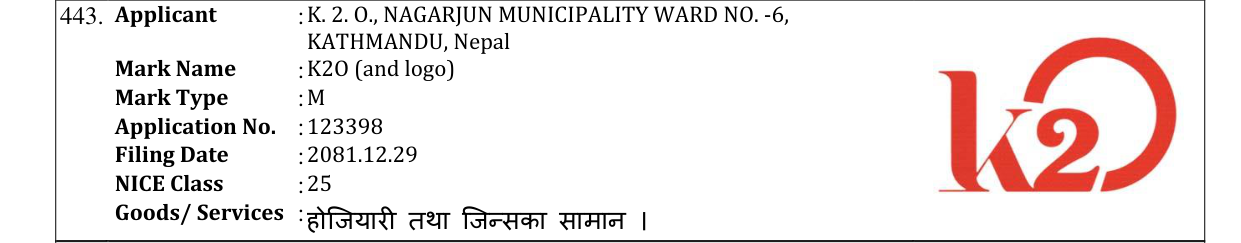 Original bulletin entry for K2O (and logo)