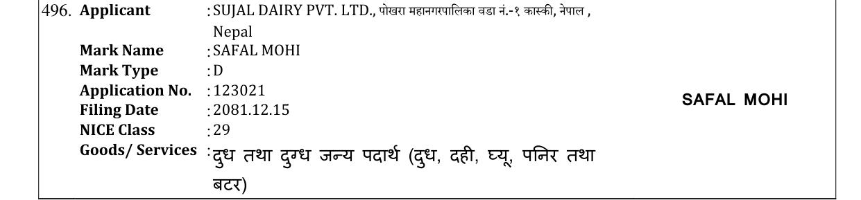 Original bulletin entry for SAFAL MOHI