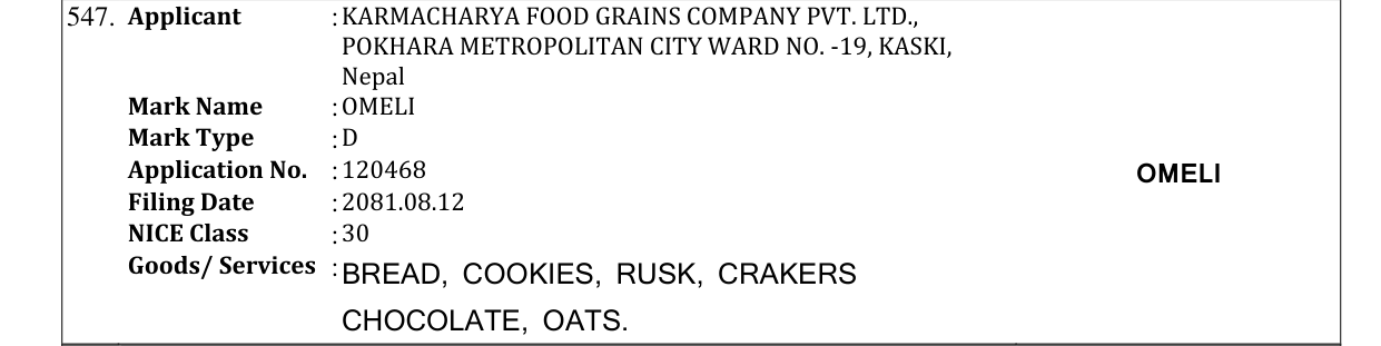 Original bulletin entry for OMELI