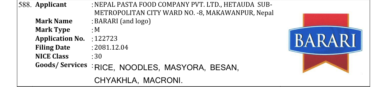 Original bulletin entry for BARARI (and logo)