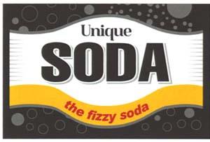 UNIQUE SODA (and logo) trademark logo