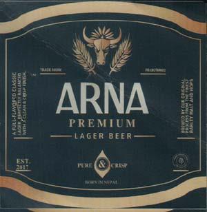 ARNA PREMIUM LAGER BEER (and logo) trademark logo