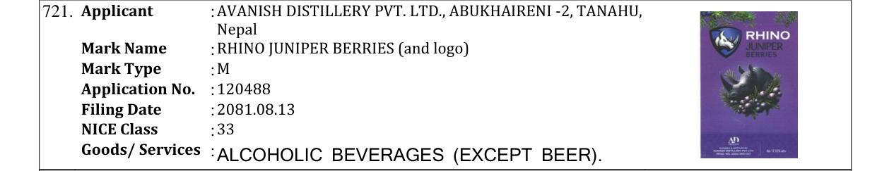 Original bulletin entry for RHINO JUNIPER BERRIES (and logo)