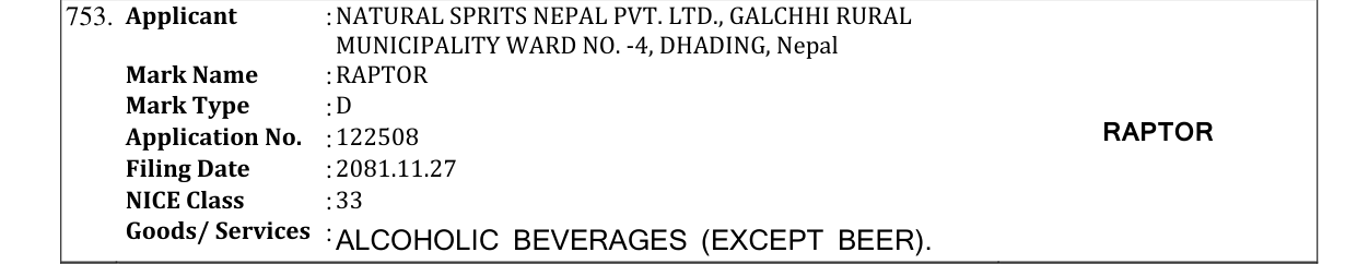 Original bulletin entry for RAPTOR
