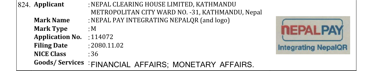 Original bulletin entry for NEPAL PAY INTEGRATING NEPALQR (and logo)