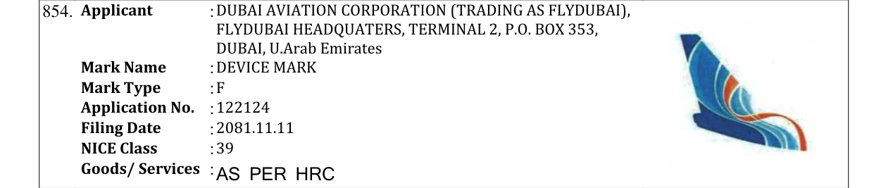 Original bulletin entry for DEVICE MARK