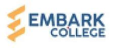 EMBARK COLLEGE (and logo) trademark logo