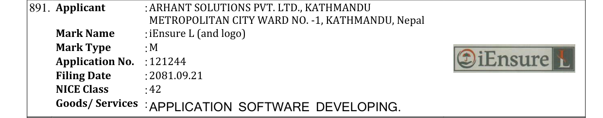 Original bulletin entry for iEnsure L (and logo)