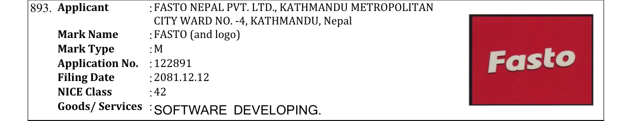 Original bulletin entry for FASTO (and logo)