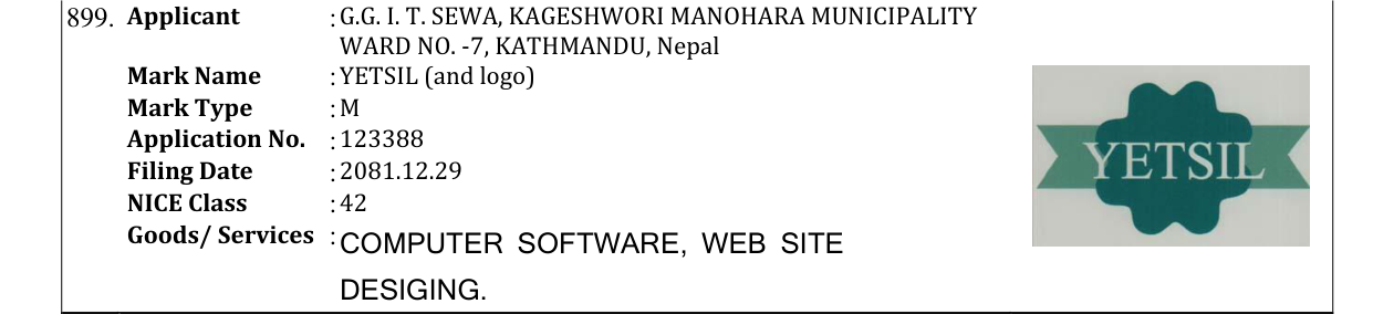Original bulletin entry for YETSIL (and logo)