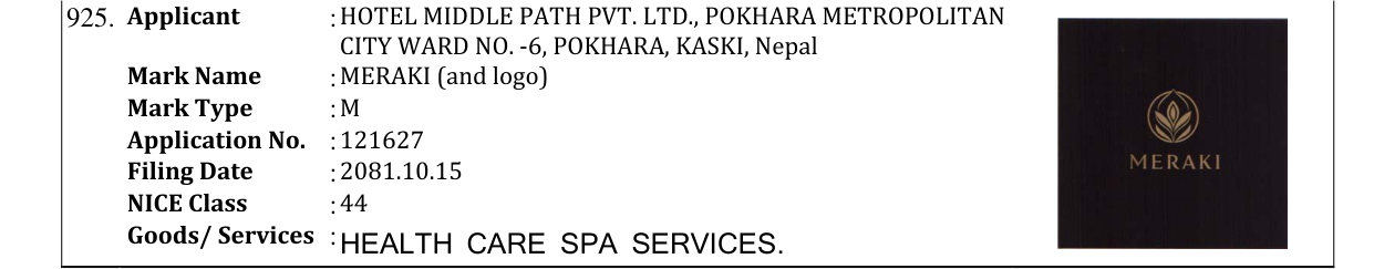 Original bulletin entry for MERAKI (and logo)