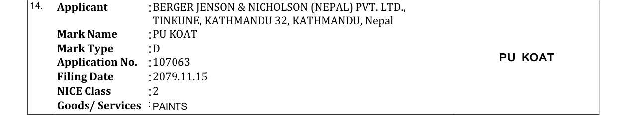 Original bulletin entry for PU KOAT