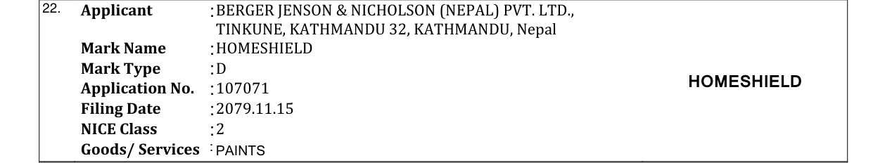 Original bulletin entry for HOMESHIELD