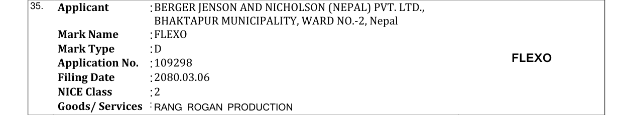 Original bulletin entry for FLEXO