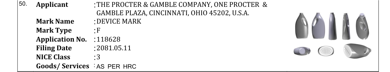 Original bulletin entry for DEVICE MARK