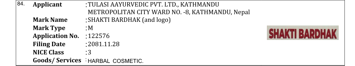 Original bulletin entry for SHAKTI BARDHAK (and logo)