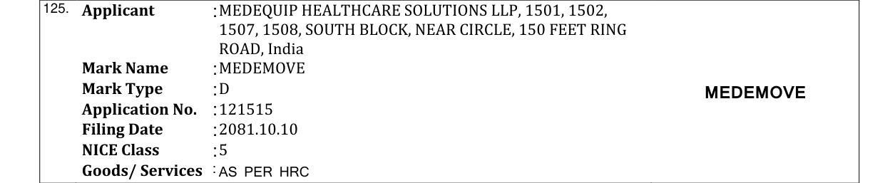 Original bulletin entry for MEDEMOVE