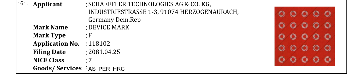 Original bulletin entry for DEVICE MARK