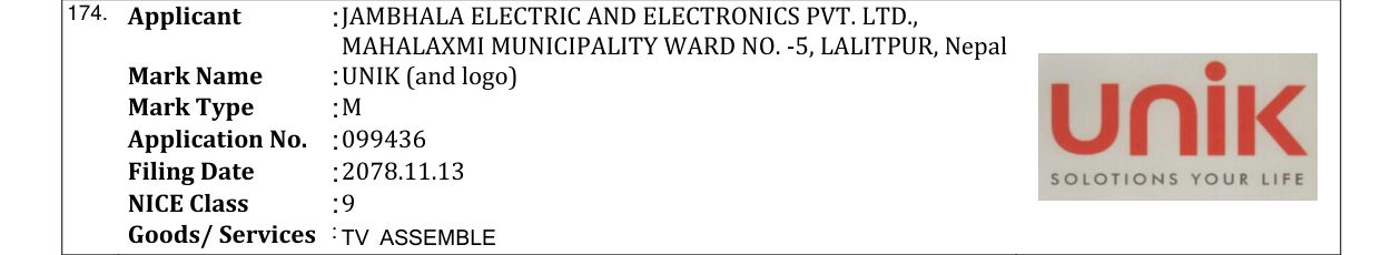 Original bulletin entry for UNIK (and logo)