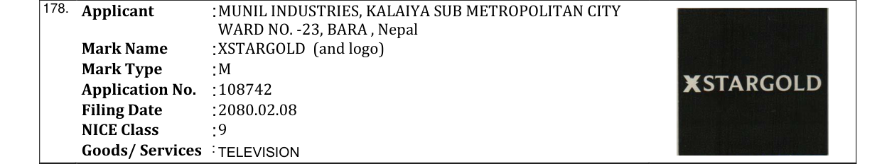 Original bulletin entry for XSTARGOLD (and logo)
