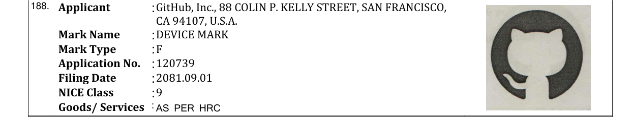 Original bulletin entry for DEVICE MARK