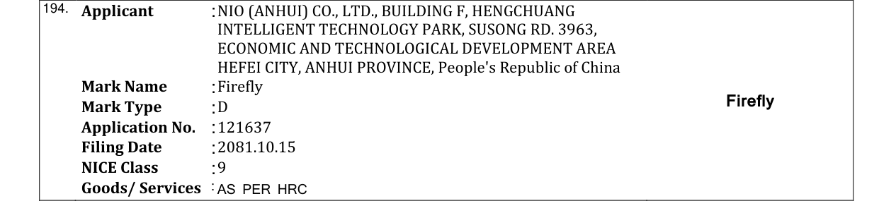 Original bulletin entry for Firefly