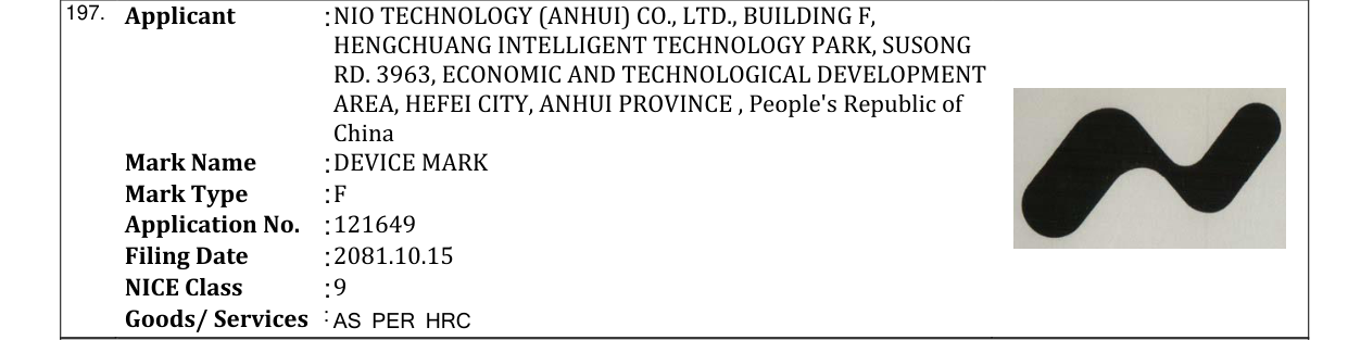 Original bulletin entry for DEVICE MARK