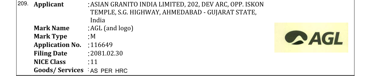 Original bulletin entry for AGL (and logo)