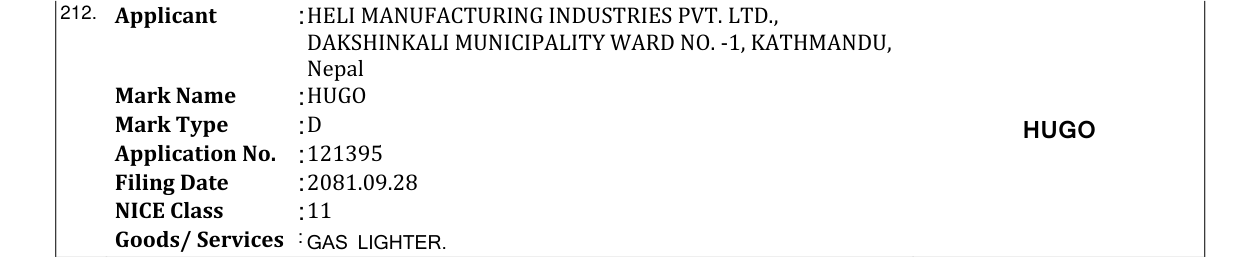 Original bulletin entry for HUGO