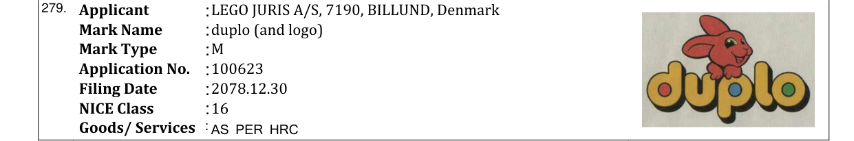 Original bulletin entry for duplo (and logo)