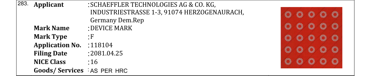 Original bulletin entry for DEVICE MARK