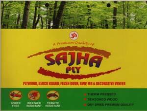 SAJHA PLY (and logo) trademark logo