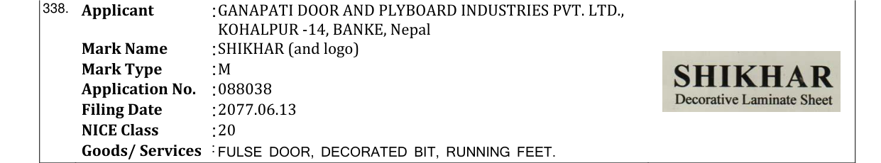 Original bulletin entry for SHIKHAR (and logo)