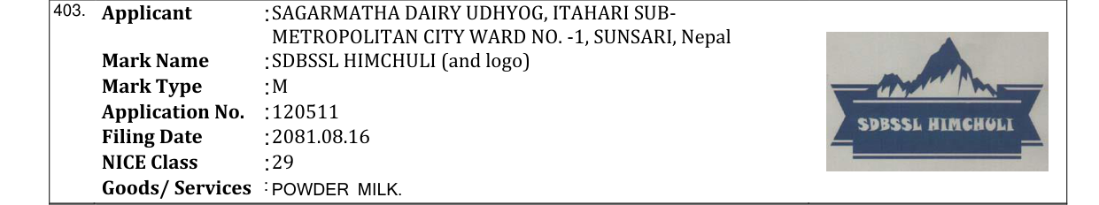 Original bulletin entry for SDBSSL HIMCHULI (and logo)