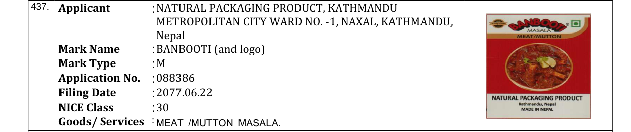 Original bulletin entry for BANBOOTI (and logo)