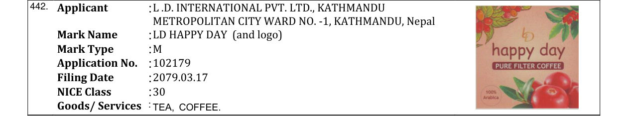 Original bulletin entry for LD HAPPY DAY (and logo)