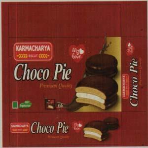 KARMACHARYA CHOCO PIE (and logo) trademark logo