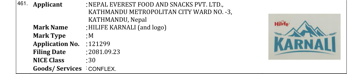 Original bulletin entry for HILIFE KARNALI (and logo)