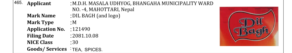 Original bulletin entry for DIL BAGH (and logo)