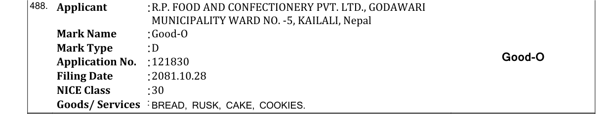 Original bulletin entry for Good-O
