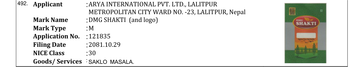 Original bulletin entry for DMG SHAKTI (and logo)