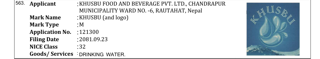 Original bulletin entry for KHUSBU (and logo)