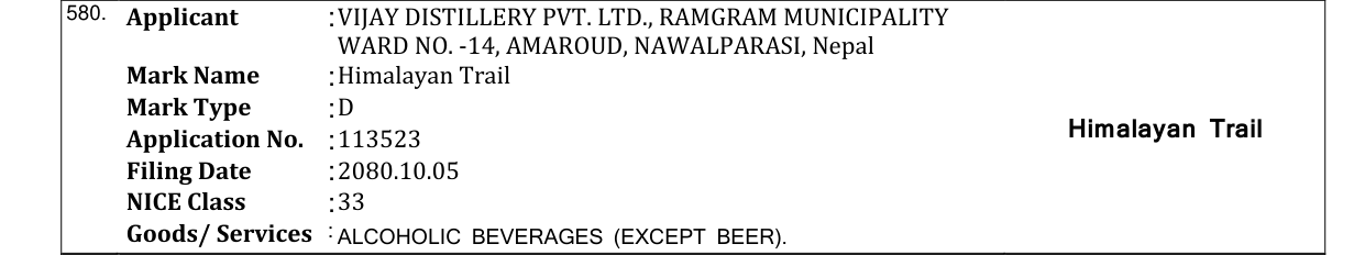 Original bulletin entry for Himalayan Trail