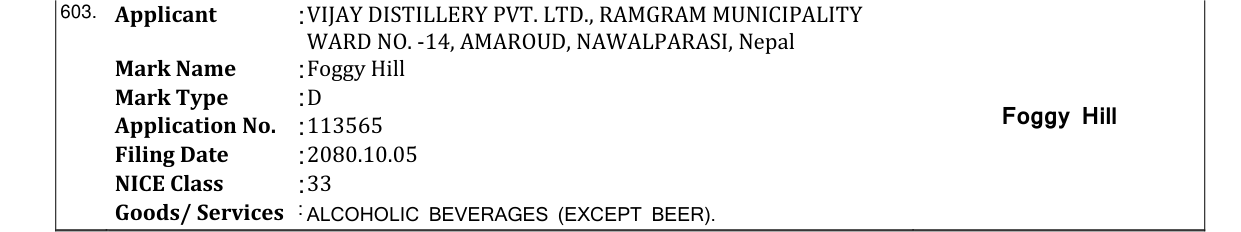 Original bulletin entry for Foggy Hill
