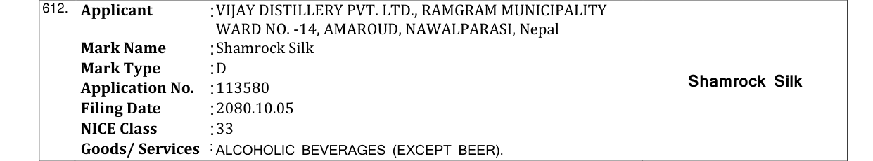 Original bulletin entry for Shamrock Silk