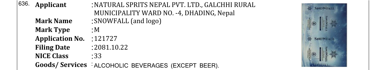 Original bulletin entry for SNOWFALL (and logo)