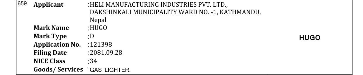 Original bulletin entry for HUGO