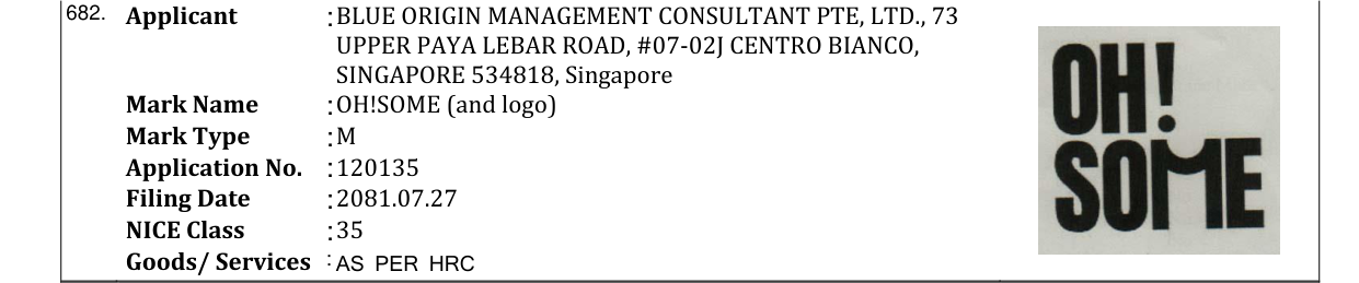 Original bulletin entry for OH!SOME (and logo)